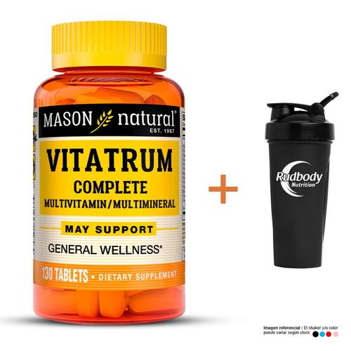 VITAMINAS MASON NATURAL - VITATRUM COMPLETE MULTIVITAMIN & MULTIMINERAL (130 TAB) + SHAKER