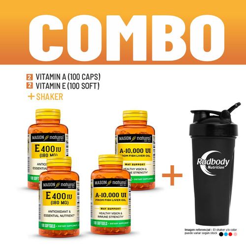 COMBO VITAMINAS MASON NATURAL - 2 VITAMIN A-10,000 IU (100 SOFTG) + 2 VITAMIN E-400 IU (100 SOFT) +