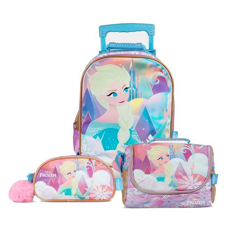 Set Maleta Lonchera Cartuchera Frozen Lila