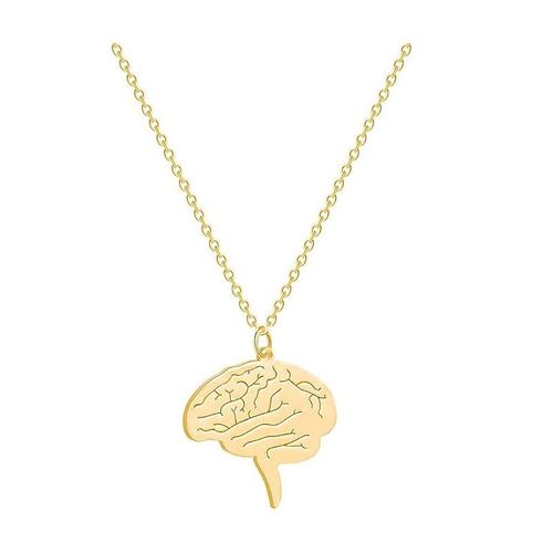 Collar cerebro anatómico dorado medicina regalo doctor