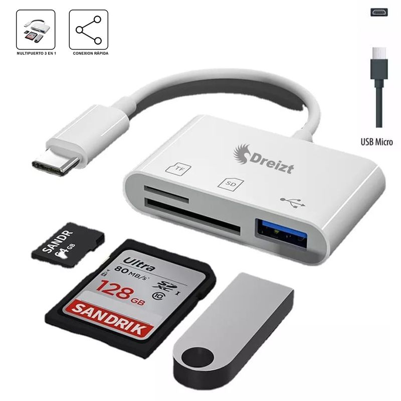 Lector-De-Tarjetas-SD-USB-3-En-1-Tipo-Micro-USB-Dreizt-ADC210017