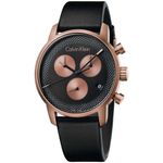 Reloj-Calvin-Klein-City-Chrono-K2G17TC1-Suizo-Fecha-Correa-de-Cuero-Negro-Cobre