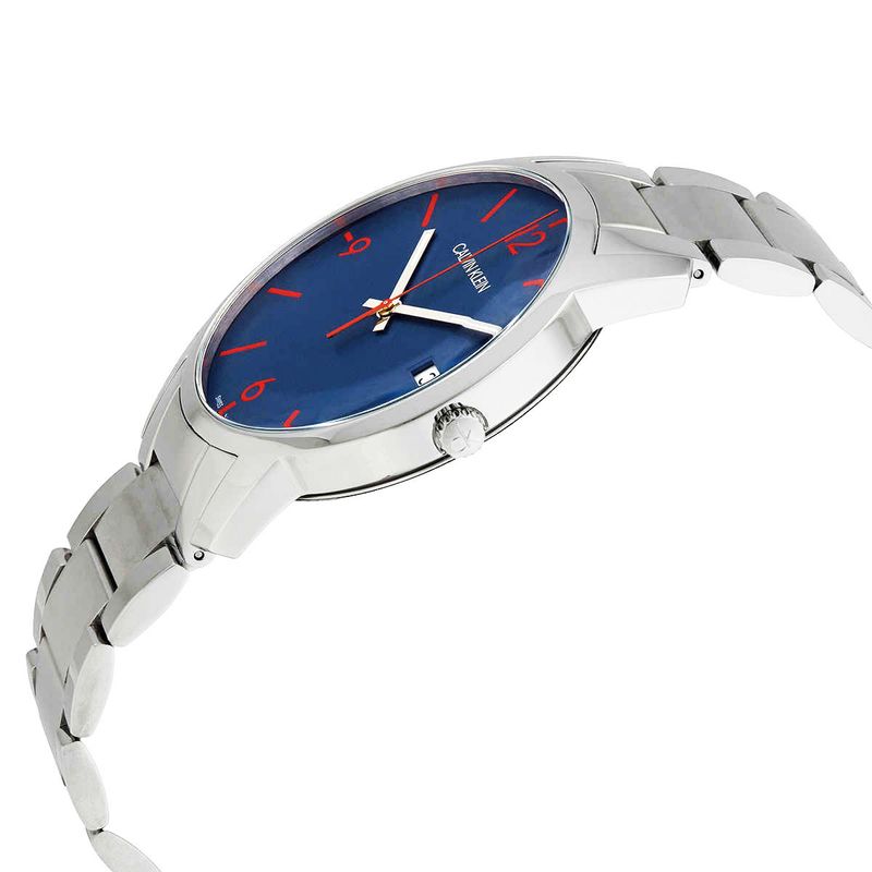 Reloj-Calvin-Klein-City-K2G2G147-Suizo-Acero-Inoxidable-Plateado-Azul