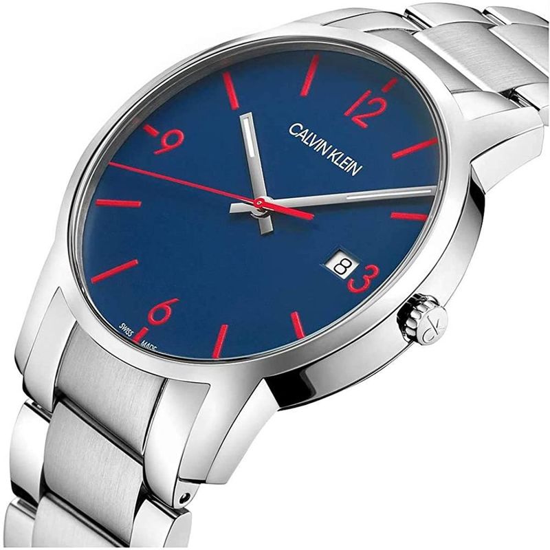 Reloj-Calvin-Klein-City-K2G2G147-Suizo-Acero-Inoxidable-Plateado-Azul