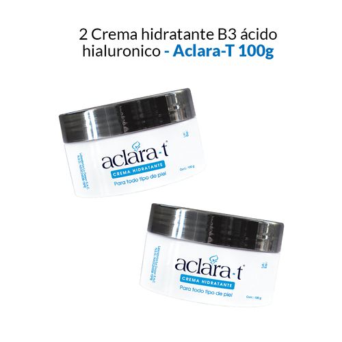 2 Crema Hidratante B3 Acido Hialuronico 100g - Aclara-T