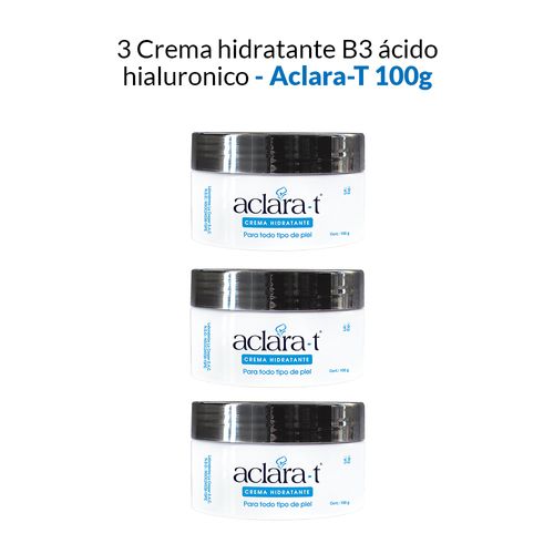 3 Crema Hidratante B3 Acido Hialuronico 100g - Aclara-T