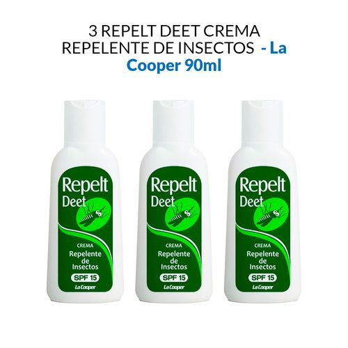 3 Repelt Deet Crema 90g - La Cooper