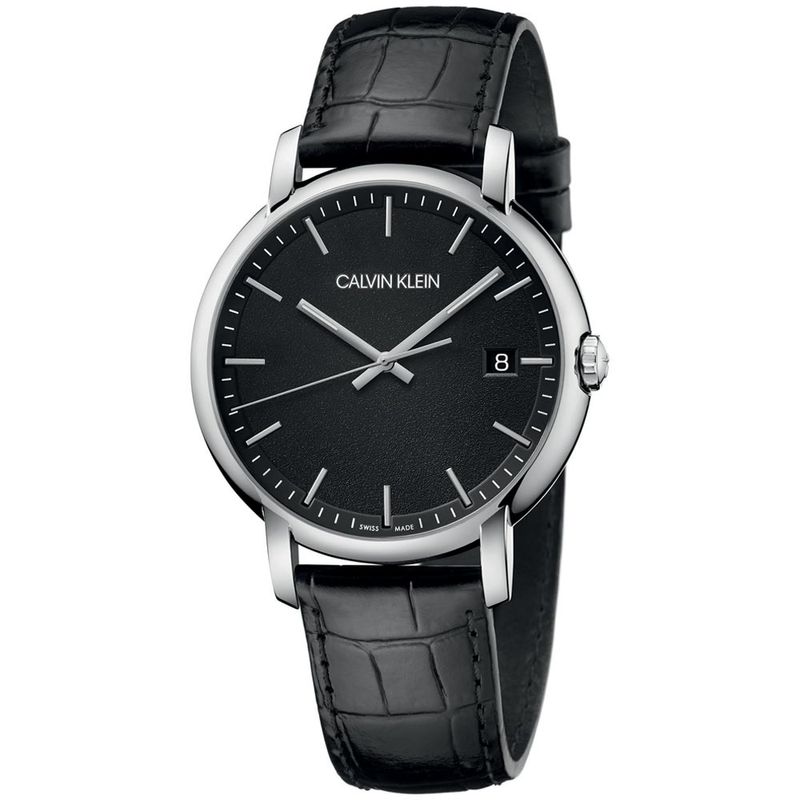 Reloj-Calvin-Klein-Established-K9H211C1-Suizo-Fecha-Correa-de-Cuero-Negro