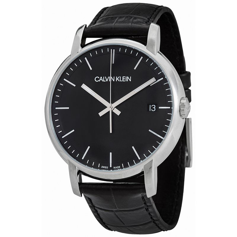 Reloj-Calvin-Klein-Established-K9H211C1-Suizo-Fecha-Correa-de-Cuero-Negro