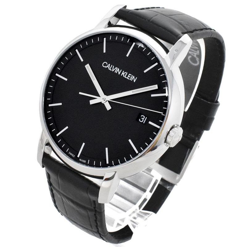 Reloj-Calvin-Klein-Established-K9H211C1-Suizo-Fecha-Correa-de-Cuero-Negro
