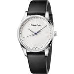 Reloj-Calvin-Klein-Steadfast-K8S211C6-Suizo-Correa-de-Cuero-Negro-Plateado
