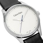 Reloj-Calvin-Klein-Steadfast-K8S211C6-Suizo-Correa-de-Cuero-Negro-Plateado