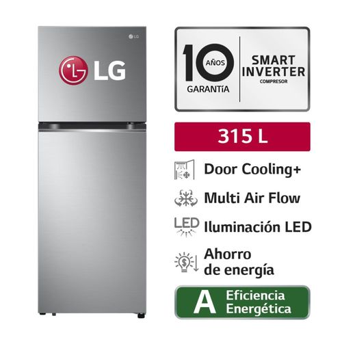 Refrigeradora LG GT31BPP Top Freezer Door Cooling 315L Plateado