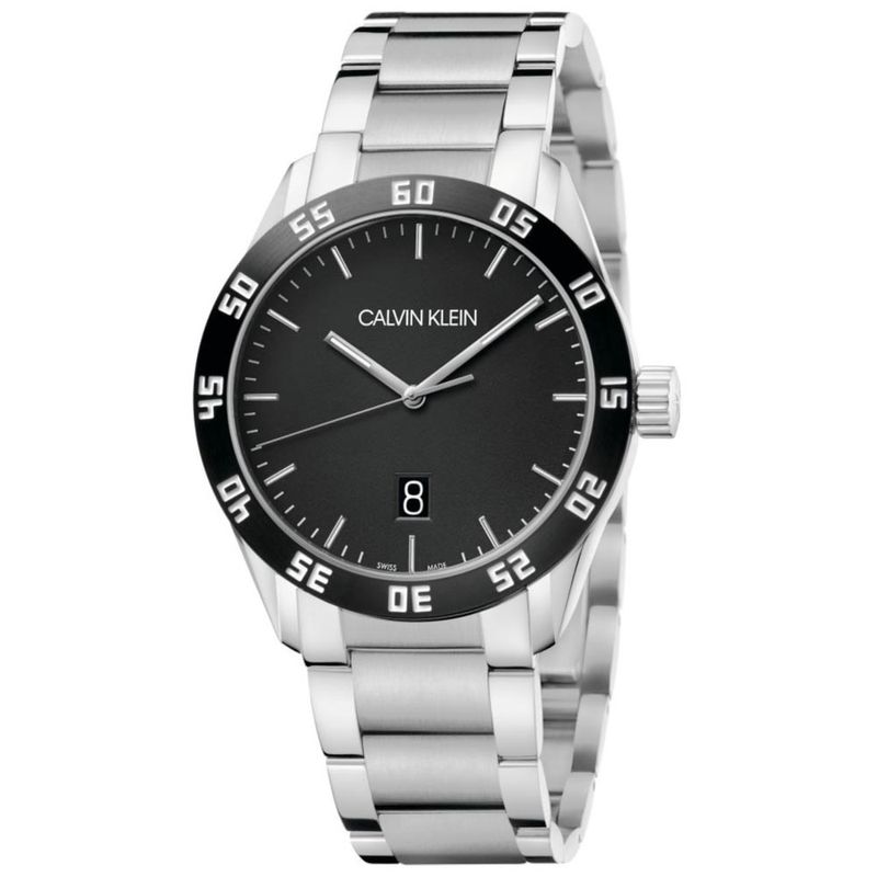 Reloj-Calvin-Klein-Complete-K9R31C41-Suizo-Fecha-Acero-Inoxidable-Plateado-Negro