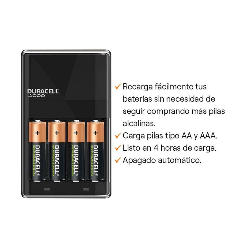 Pilas AAA alcalinas recargables Duracell para uso diario