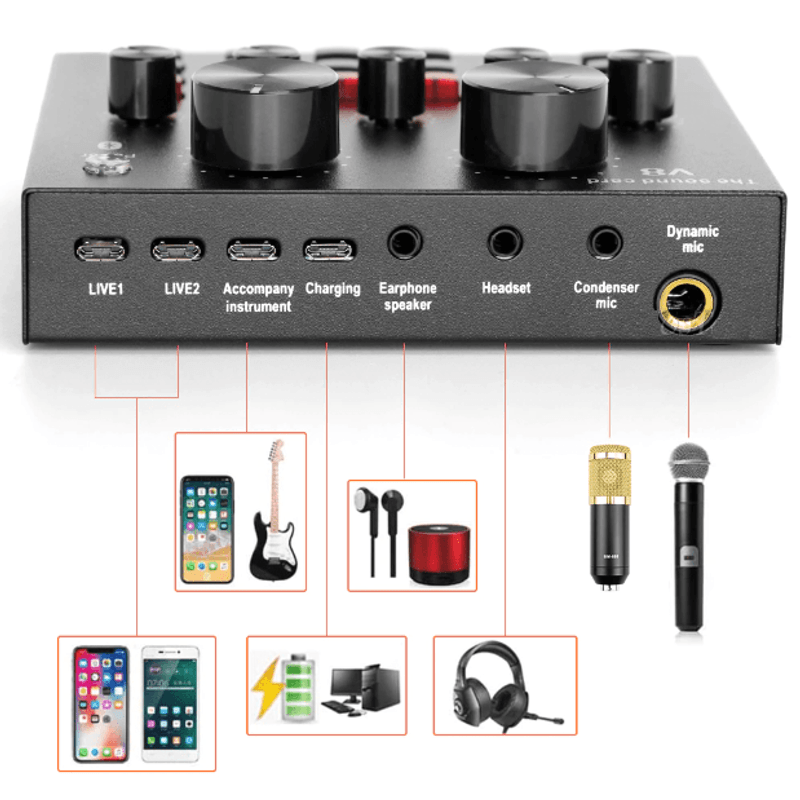 Kit-Microfono-de-estudio-BM-800-Dorado-mas-interfaz-de-audio-V8