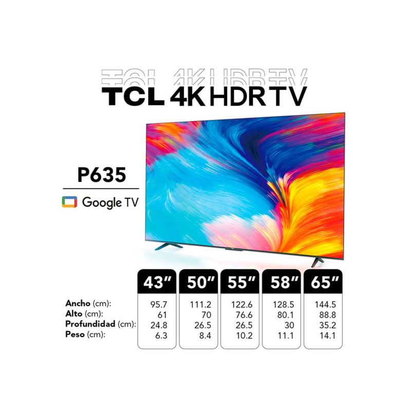 TELEVISOR-TCL-UHD-4K-50--SMART-TV-50P635-GOOGLE-TV--2022--Oferta-