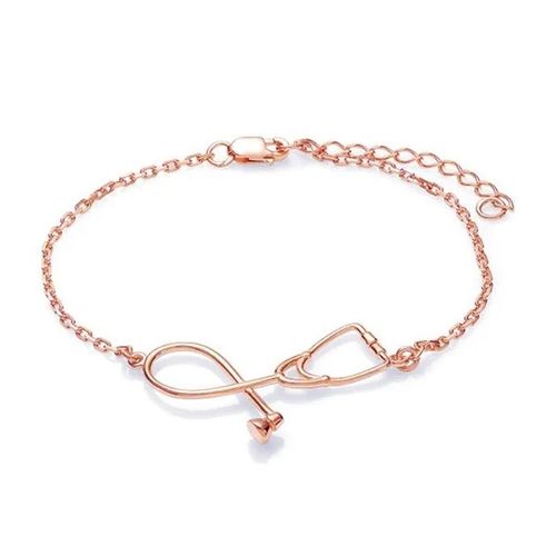 Pulsera estetoscopio oro rosa medicina