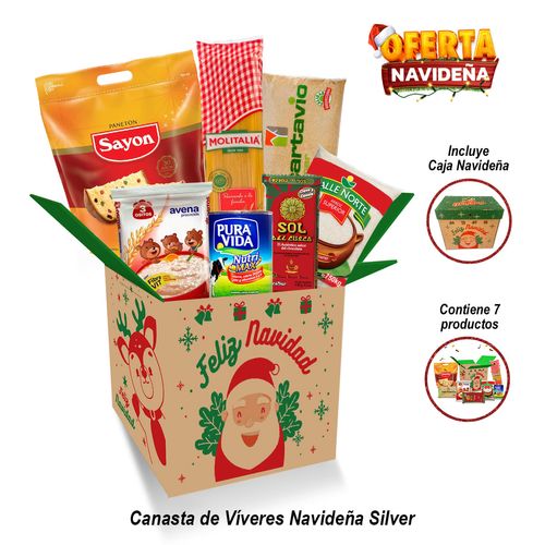 Canasta Navideña Silver de 7 Productos