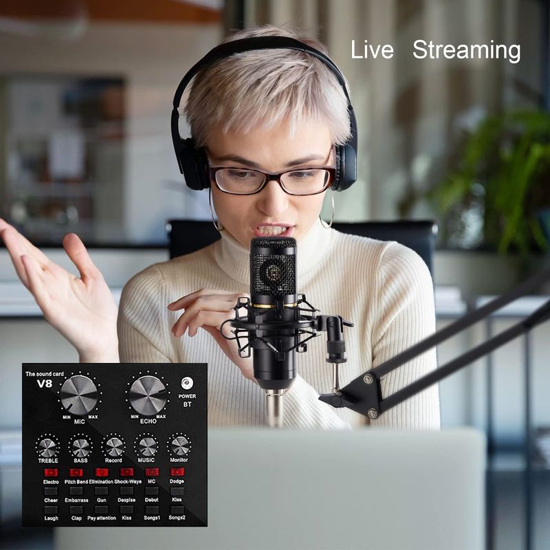 Kit-Microfono-de-estudio-BM-800-Negro-mas-interfaz-de-audio-V8