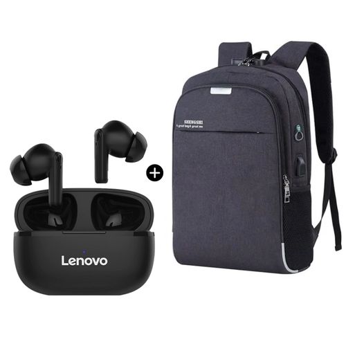 Audifonos Bluetooth Lenovo HT05 + Mochila Portalaptop Con Clave de Regalo