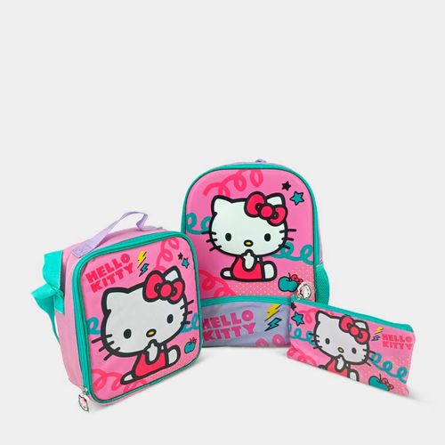 Set 3P Mochila Escolar Scool Pre Escolar 803876 Hello Kitty Eva