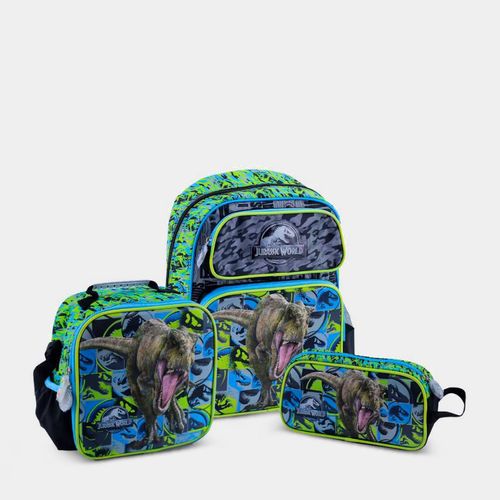 Set 3P Mochila Escolar Scool Pre Escolar 804026 Jurassic Park Eva