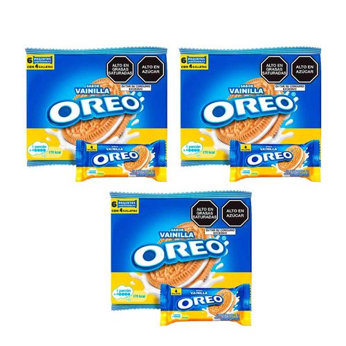 Pack Galleta NABISCO OREO Doble Vainilla Paquete 6un x 3un