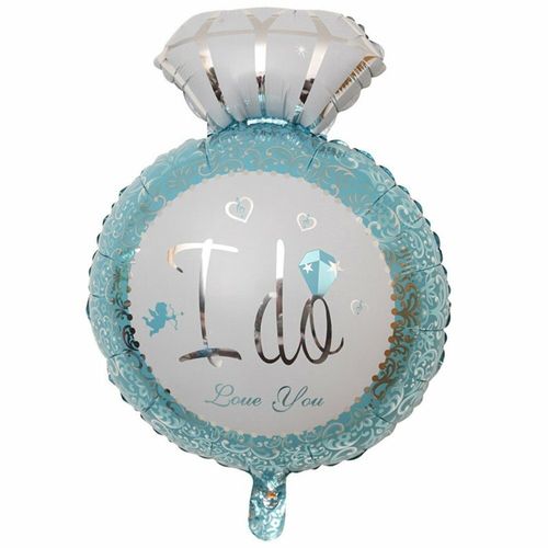 Globo anillo celeste fiesta de compromiso despedida de soltera 40x28cm