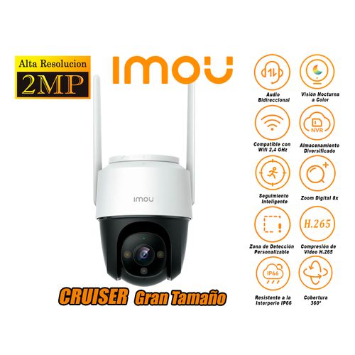 Cámara Seguridad Wi-Fi IMOU CRUISER 2MP 360º Gran Tamaño Noche Color