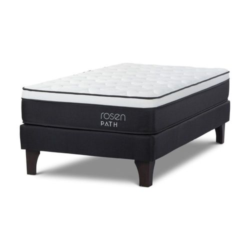 Cama Europea Path 1.5 Plazas Grafito + 1 Almohada