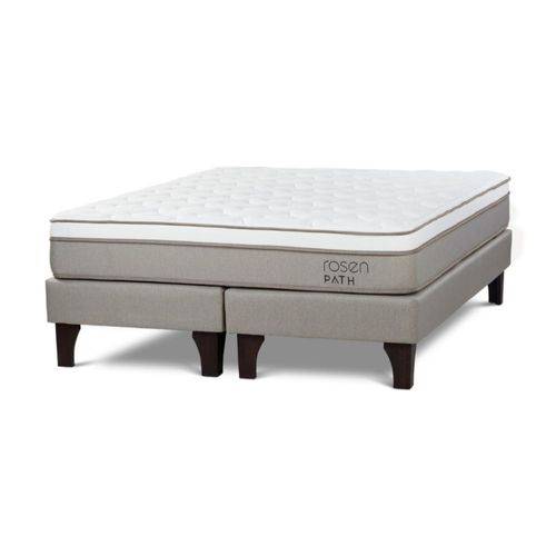 Cama Europea Path Queen Niebla + 2 Almohadas