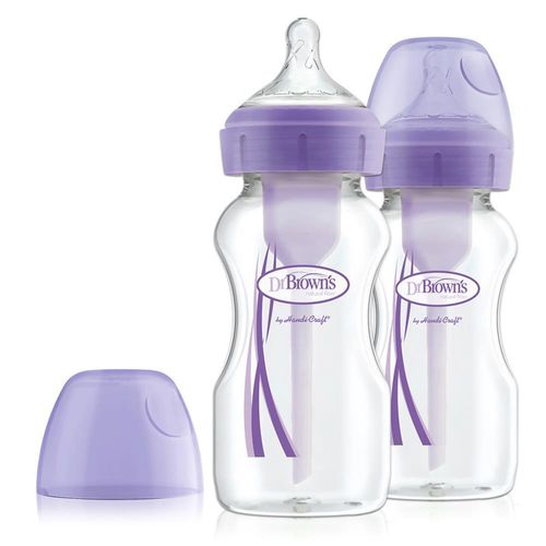 Set x2 Biberones de Polipropileno Boca Ancha  de 9oz/ 270ml, Morado