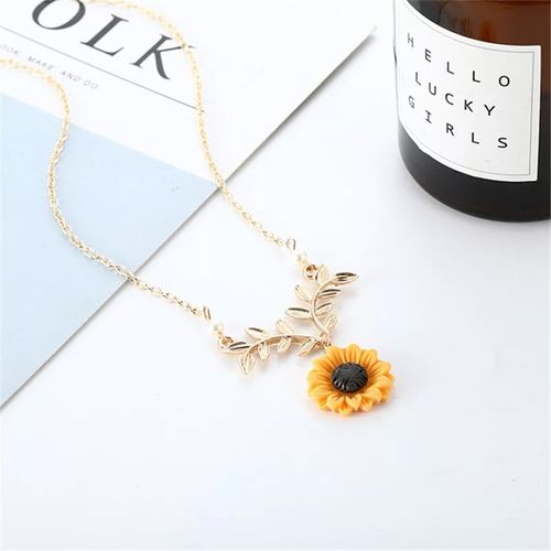 Collar de girasol dorado