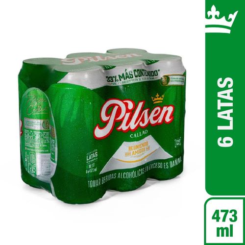 Cerveza PILSEN Lata 473ml Paquete 6un