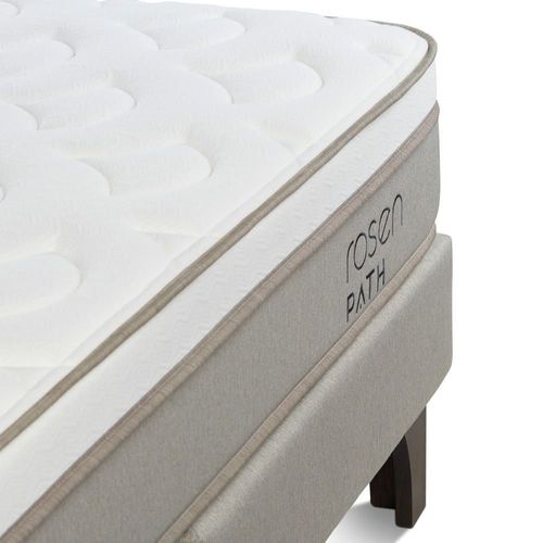 Cama Europea Path Niebla 1.5 Plazas R.N Bennet Natural + 1 Almohada