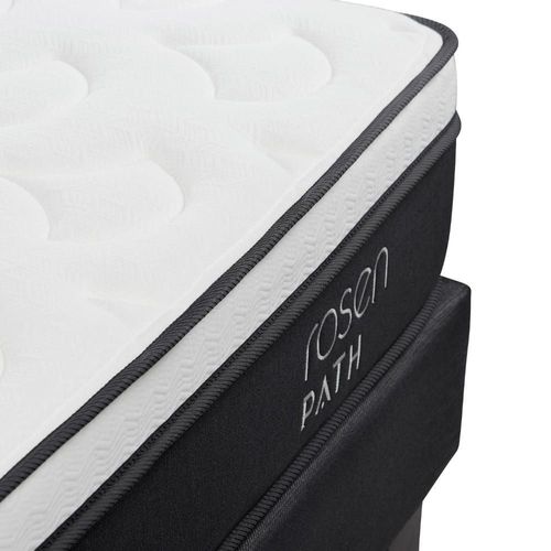Cama Europea Path Grafito Queen R.N Bennet Grafito + 2 Almohadas