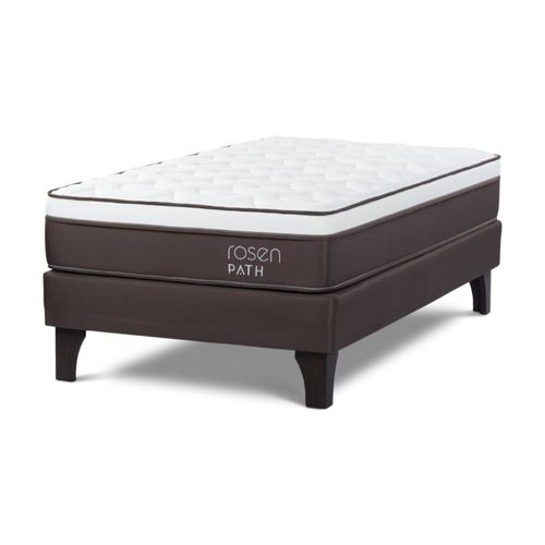 Cama Europea Path 1.5 Plazas Café + 1 Almohada