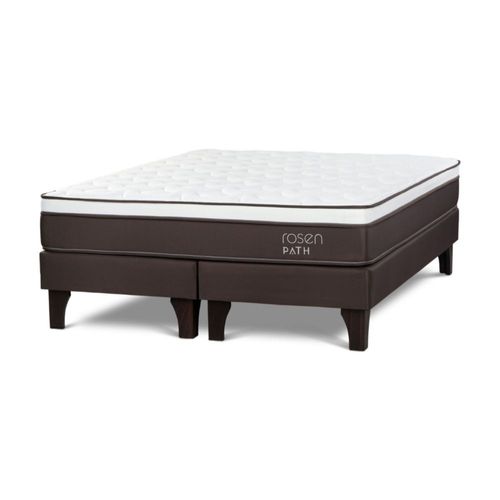 Cama Europea Path Queen Café + 2 Almohadas