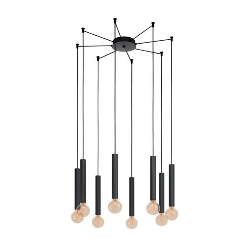 Lámpara Colgante Eglo Cortenova 60w Acero Negro 8 Luces