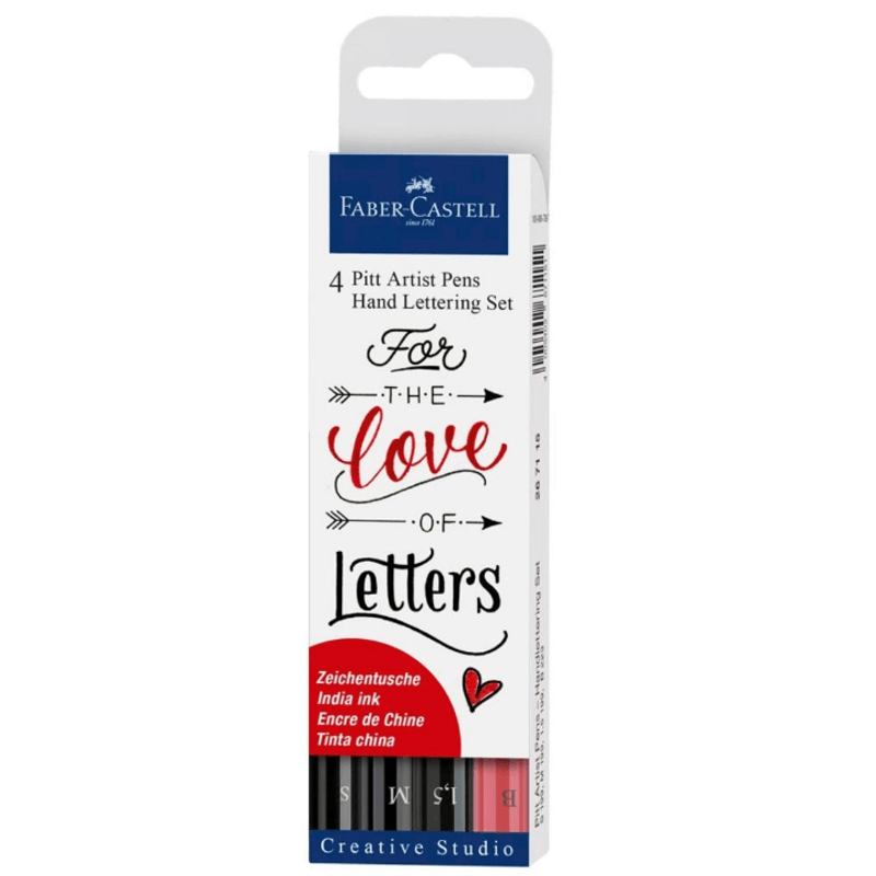 Set-x-4-Pitt-Artist-Pen-Hand-Lettering-Faber-Castell-Love