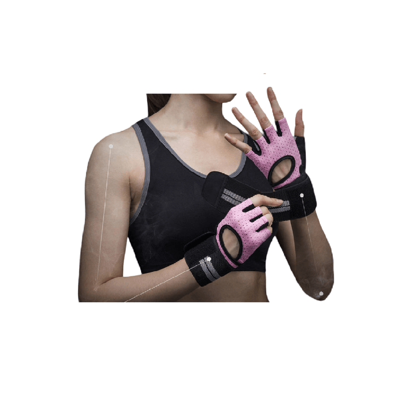 Guante-Deportivo-C--Muñequera-Poder-Transpirable-Pesas-Rosa-Talla-S