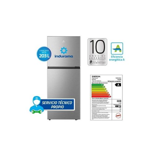 REFRIGERADORA INDURAMA MENOS DE 203 LT RI-359 TOP FREEZER CROMA - copy