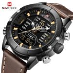 Reloj-Naviforce-Acero-Plateado-Negro-y-Cuero-Marron-NAV-32