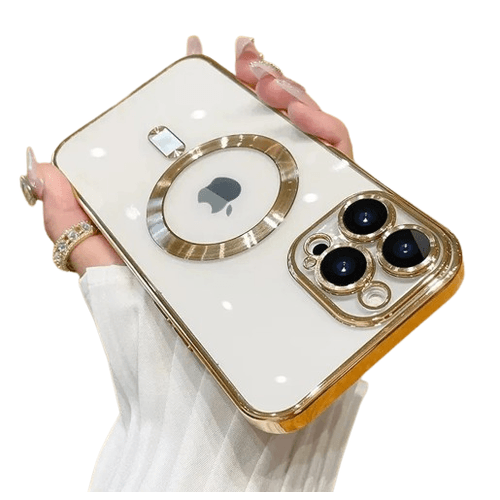 Case con MagSafe para carga inalámbrica para iPhone 15 PLUS - Dorado