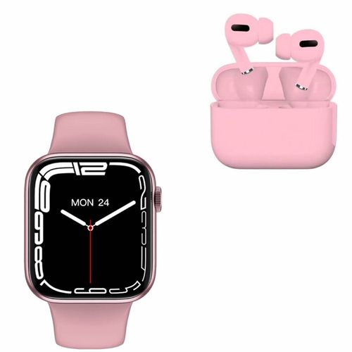 Pack Smartwatch HW37 Plus Rosado y Audifono I13 Pro Rosado