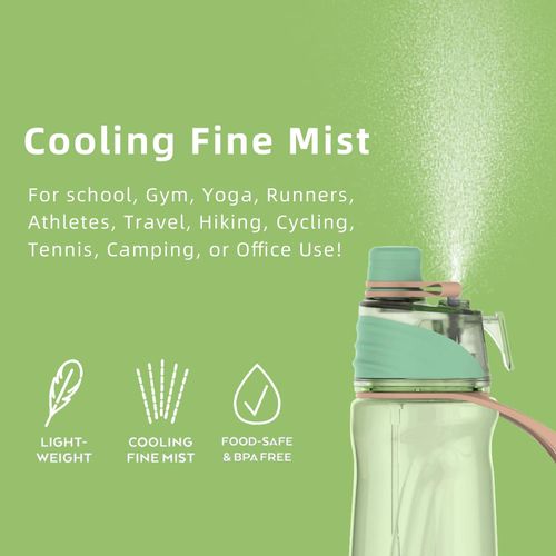 FJBottle - Botella de agua con spray 650ml - Verde