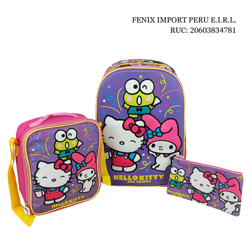 Set Mochila Ranger 2 Bol Oficio Kitty & Friends Scool