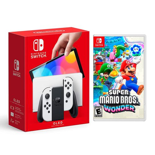 Consola Nintendo Switch Modelo Oled Neon + Super Mario Wonder