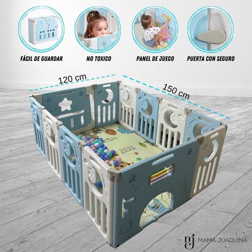 Corral Interactivo Plegable Baby Fortress con Pelotas Celeste